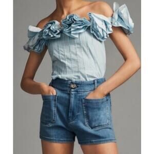 Anthropologie Maeve The Colette Denim jean Shorts medium blue zip plus size 22